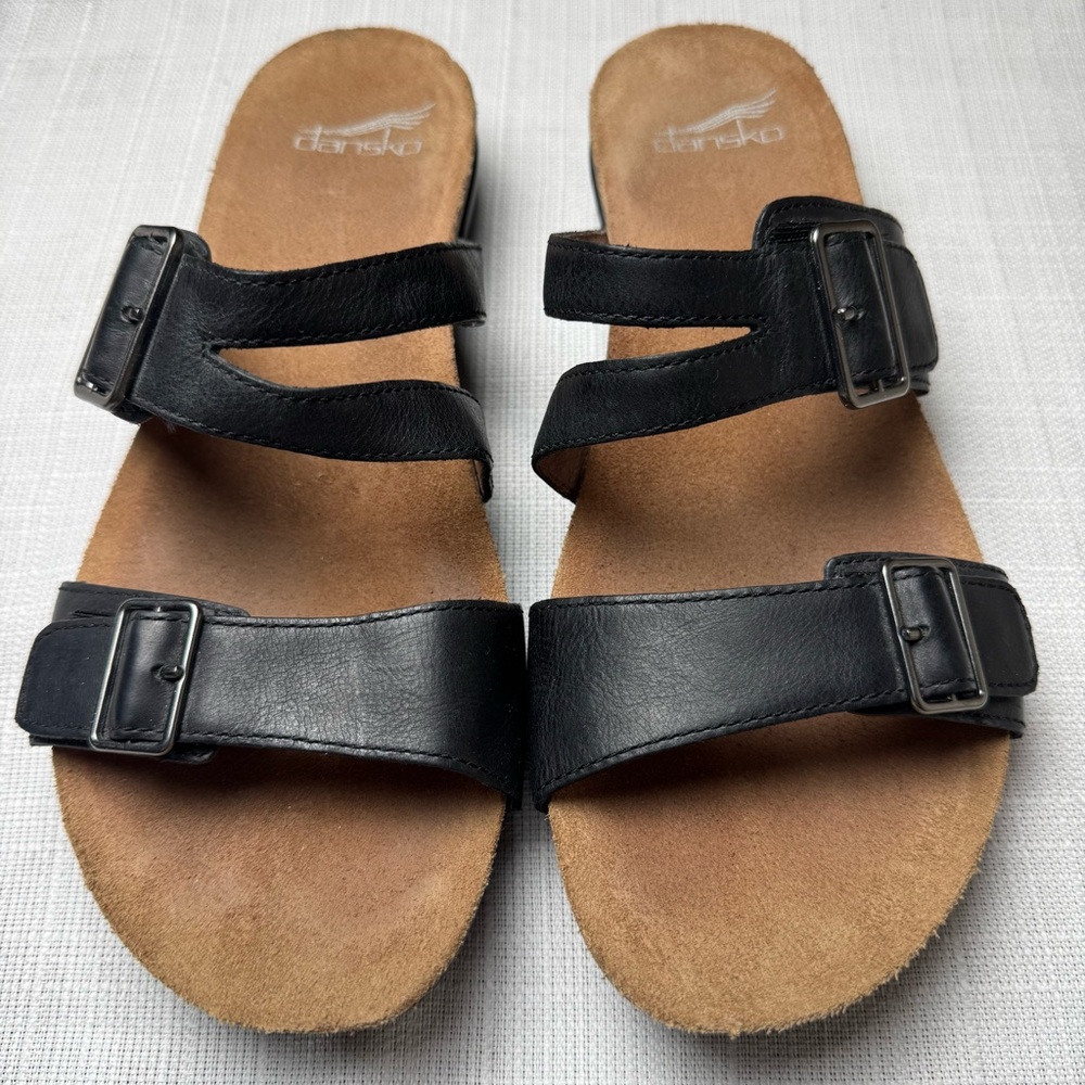 Dansko Rosie Sandal Black Sz EU 39 Open Toe Straps